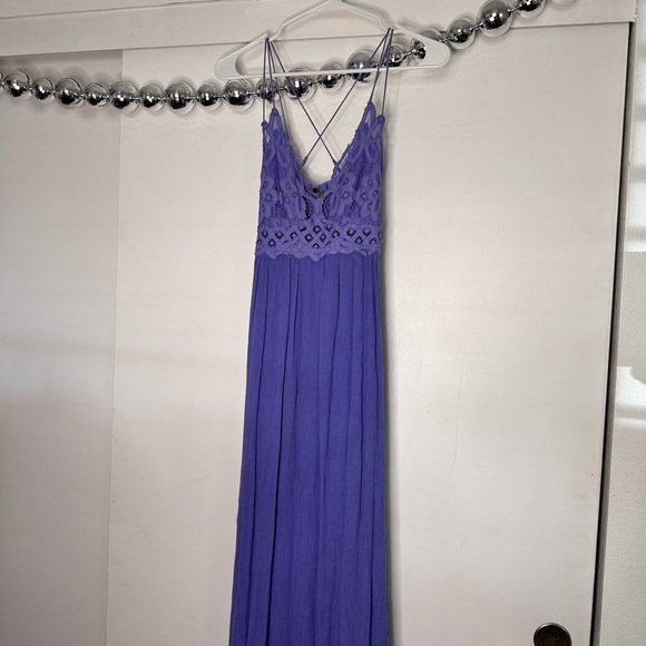 Free People Adella Lace Maxi Dress Periwinkle Purple Blue - Picture 3 of 6